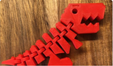 3D printed red dinosaur